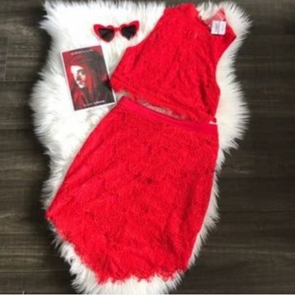 Free People Sabina Lace Red Dress NWT - Picture 5 of 5
